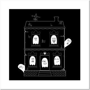 Spooky Cute Ghosts Haunted House Posters and Art